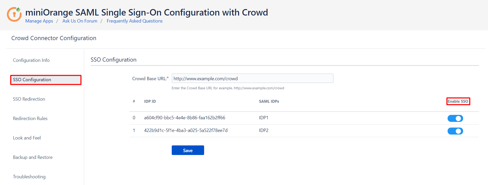 SAML Single Sign On (SSO) Connector for Crowd and Bitbucket, Identity Providers