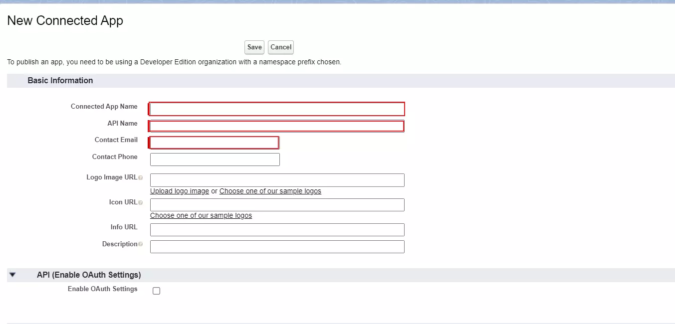 Fill connected apps details to configure SAML IDP
