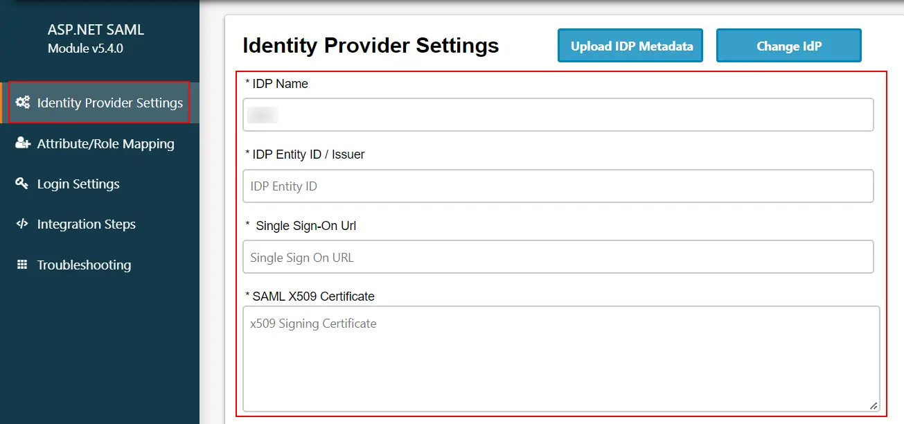 ASP.NET Middleware Authentication - SAML dll config