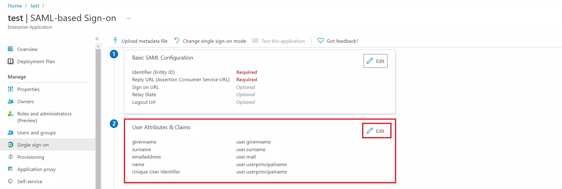 Configure Azure AD as IDP -SAML Single Sign-On(SSO) for WordPress - Azure AD SSO Login - Azure AD User attributes