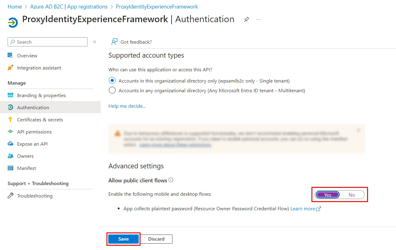 ASP.NET SAML Single Sign-On (SSO) using Azure B2C as IDP - proxy authentication