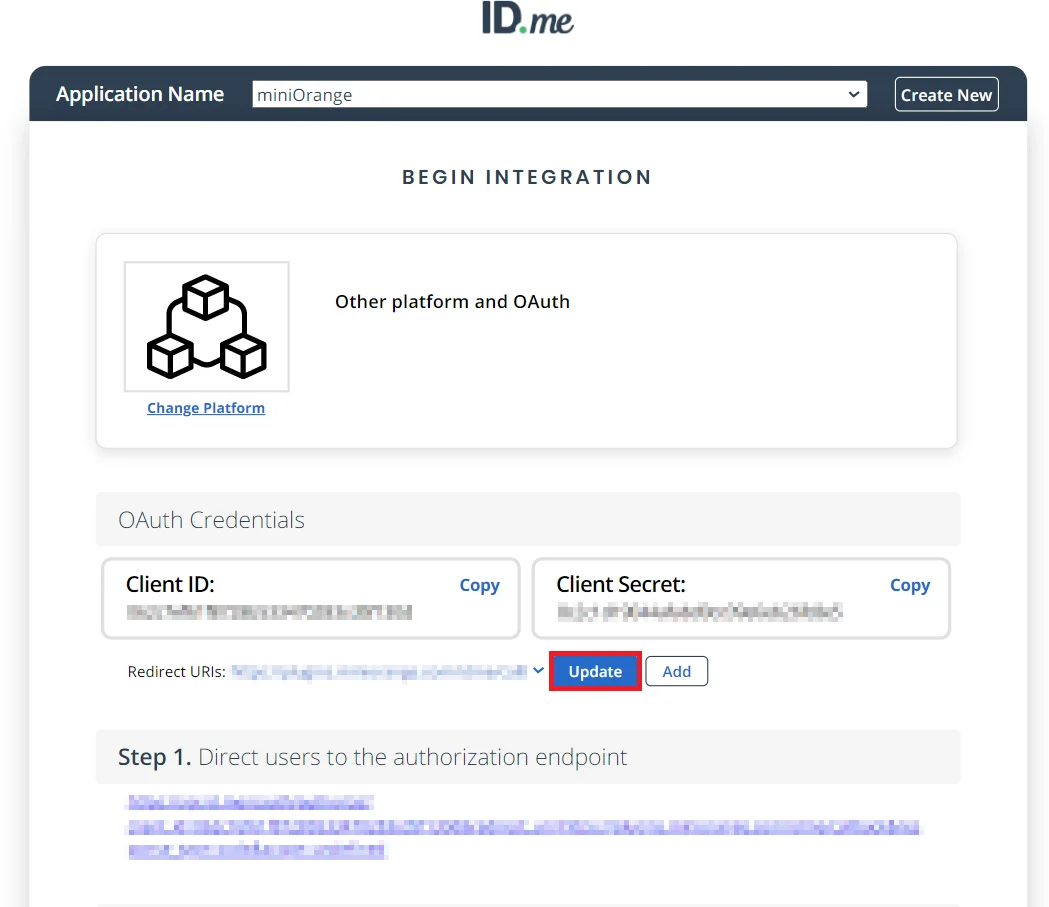 ID.me Single Sign-On (SSO) - copy client credentials