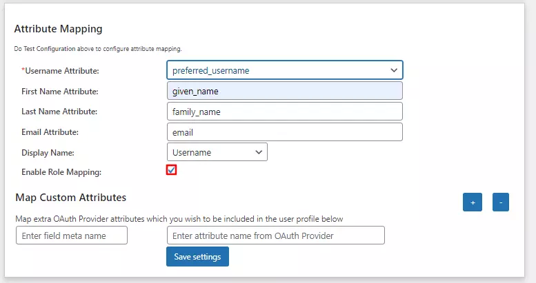wordpress oauth client plugin sso : attribute mapping