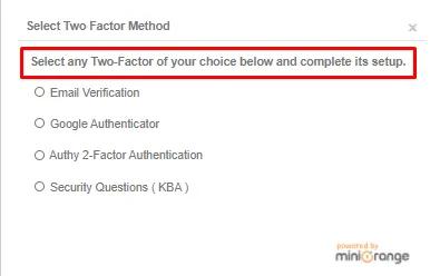 select two factor method 