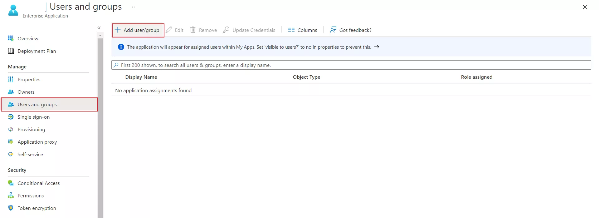 Oracle EBS Azure AD Single Sign-On: Assign groups and users