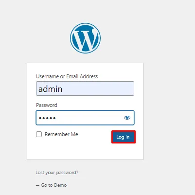 WordPress credentials