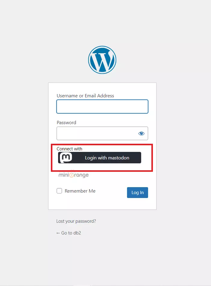 mastodon WordPress website social login button display