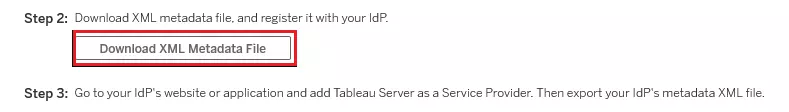 Tableau Server SSO using DNN SAML IDP - Download XML metadata file