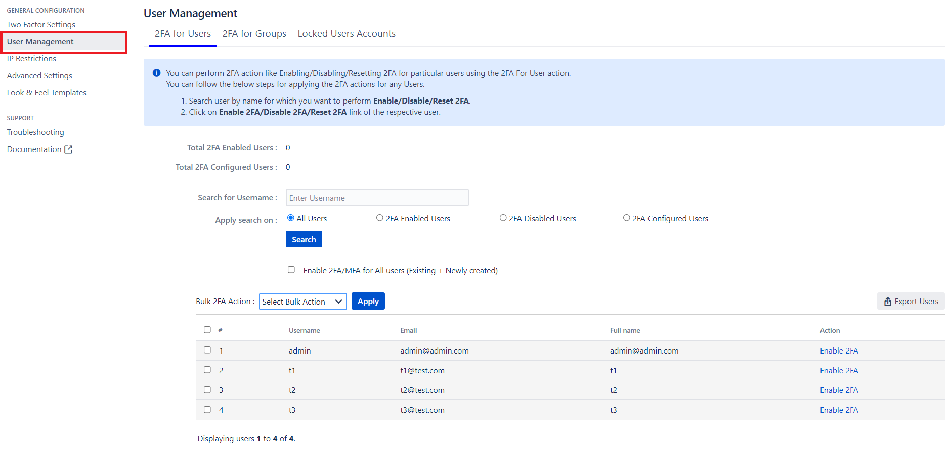 Setup Two Factor (2FA / MFA) Authentication for Jira using OTP, KBA, TOTP methods user management