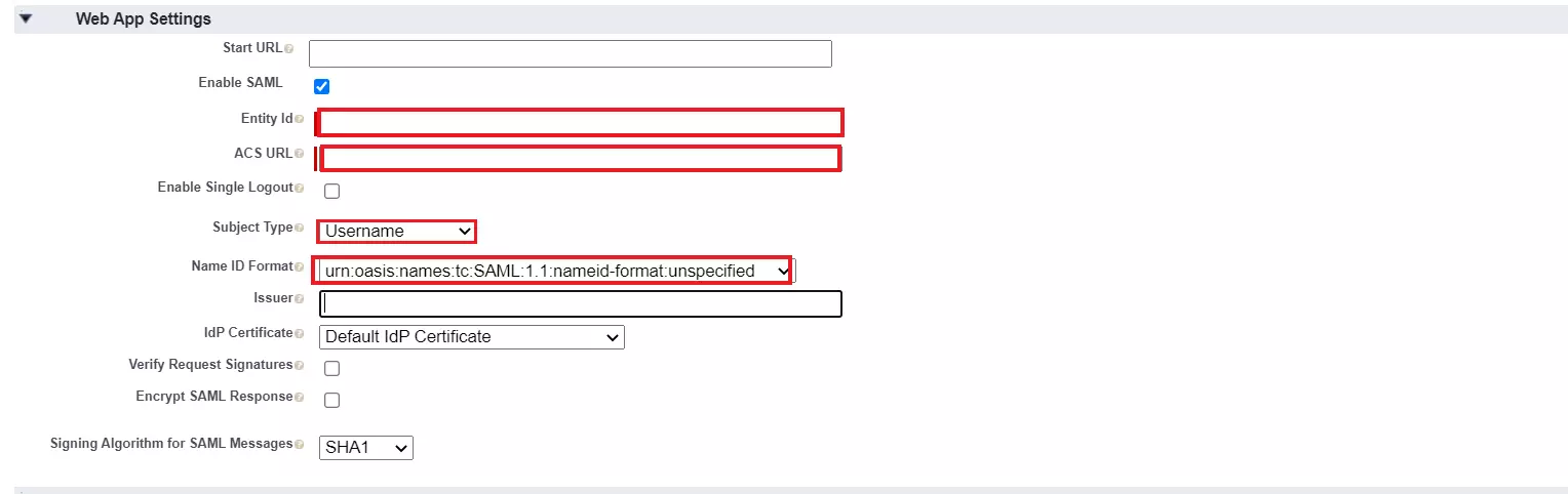 Fill connected apps details - Salesforce SAML Single Sign-On(SSO) in Magento Salesforce SSO Login