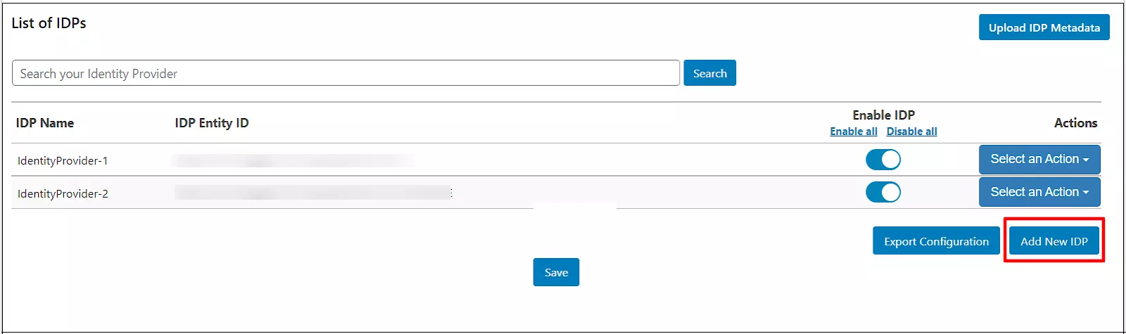 SAML SSO med flera IDP-plugin