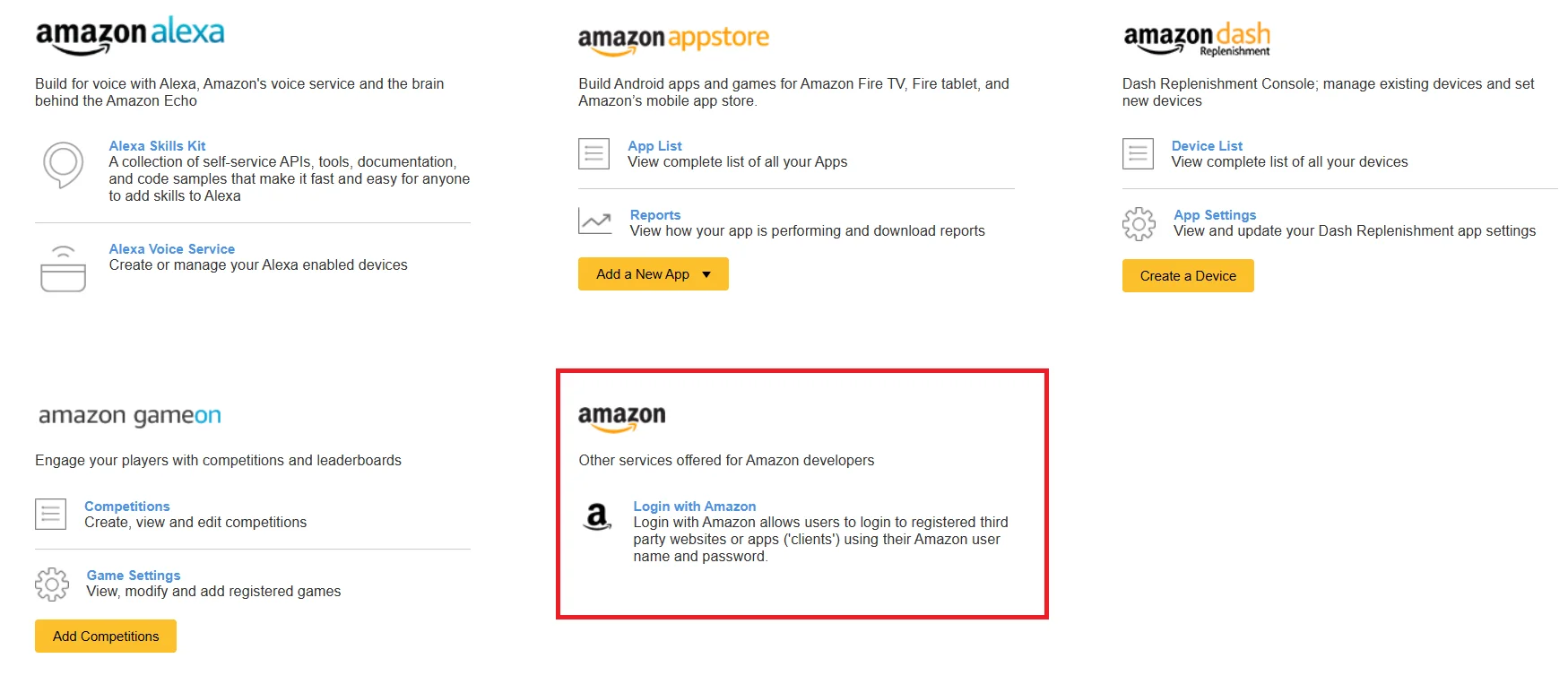 Amazon Single Sign-On (SSO) - go to app services	