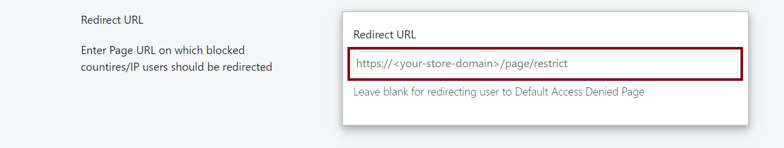 redirected url