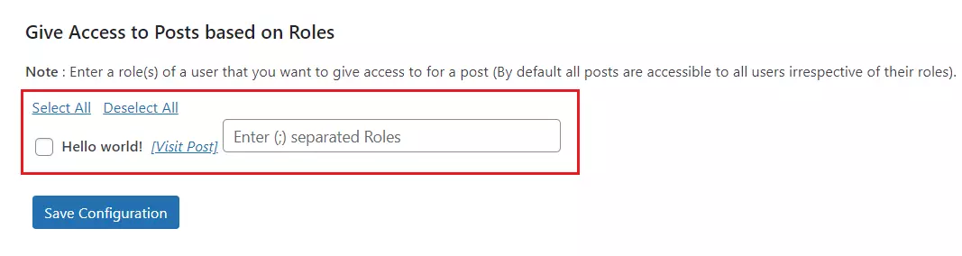 WordPress Page Post Restriction according to user roles | Page/Post Access tab