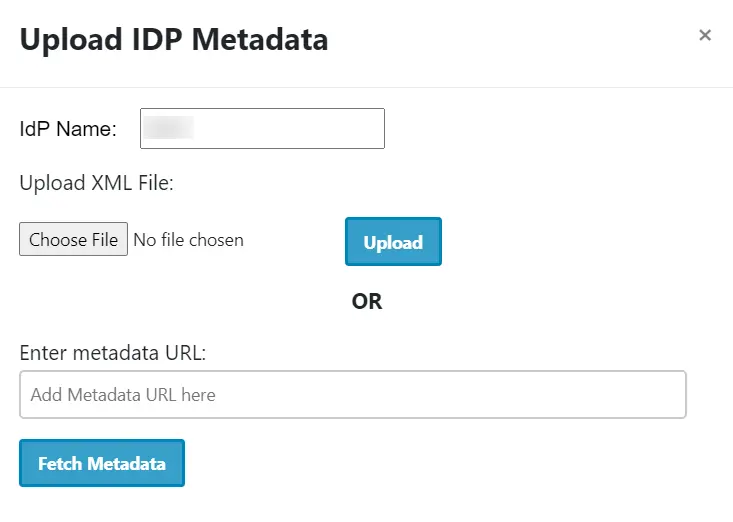 Blazor SAML SSO - Upload Metadata