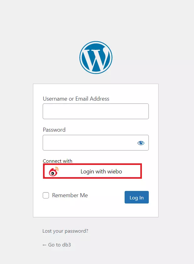 weibo WordPress website social login button display