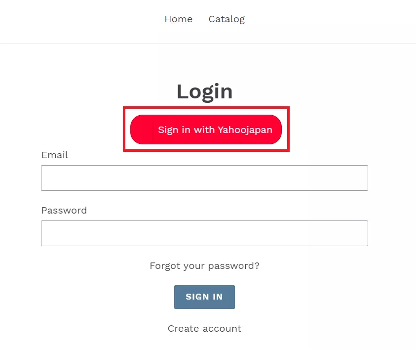 Shopify yahoo japan login button on shopify store to yahoo japan SSO