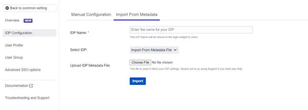 Import IDP through Metadata File - SSO Login with WordPress
