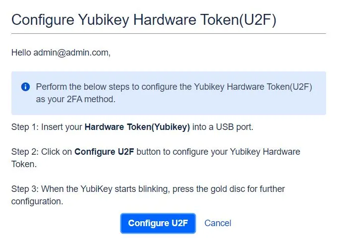 Setup Two Factor (2FA / MFA) Authentication for Bitbucket using Yubikey Hardware Token, U2F, Hardware Token methods mobile authentication