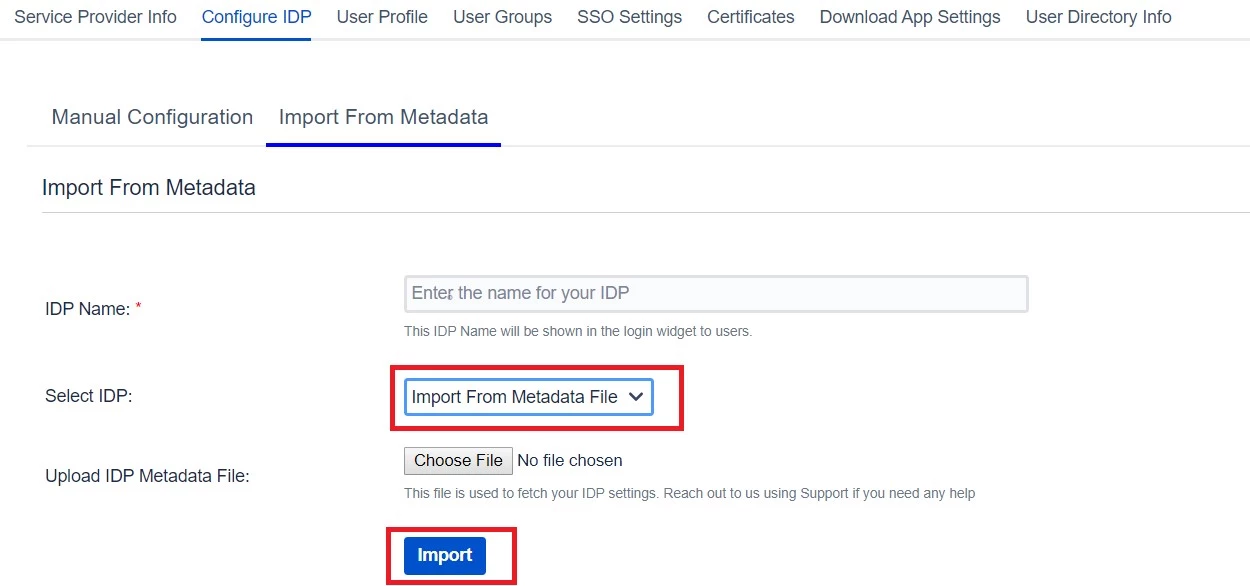 Import IDP through Metadata File - SSO Login with Joomla