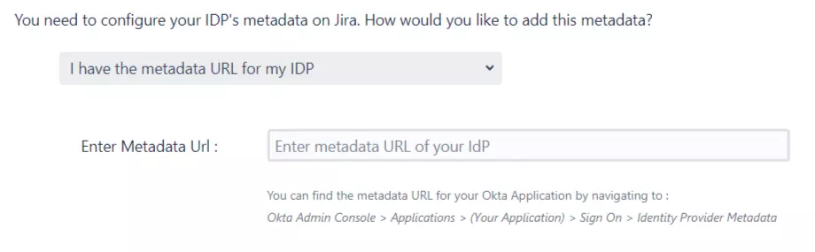 Quick Setup metadata url - SSO Login with Joomla