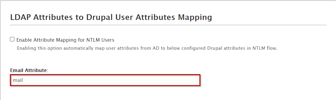 Enter Email Attribute that you are map form here