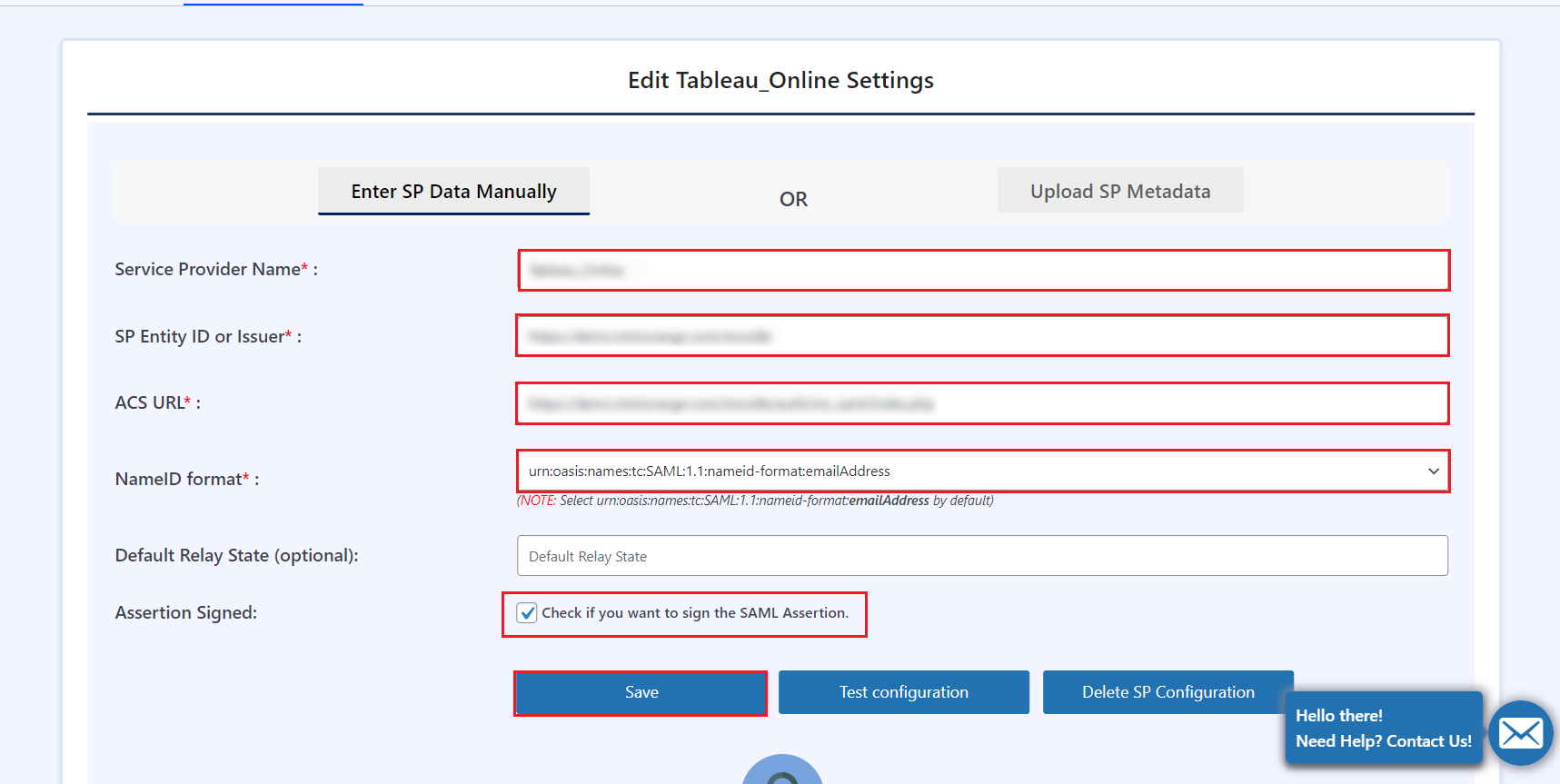  Absorb LMS SSO login for WP users |enter sp info