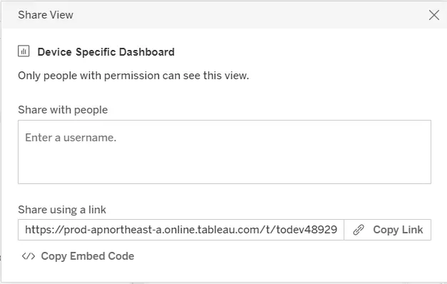 Copy Embed Code - Tableau Online WP SSO | Tableau Online as SP for Login with WordPress (WP)