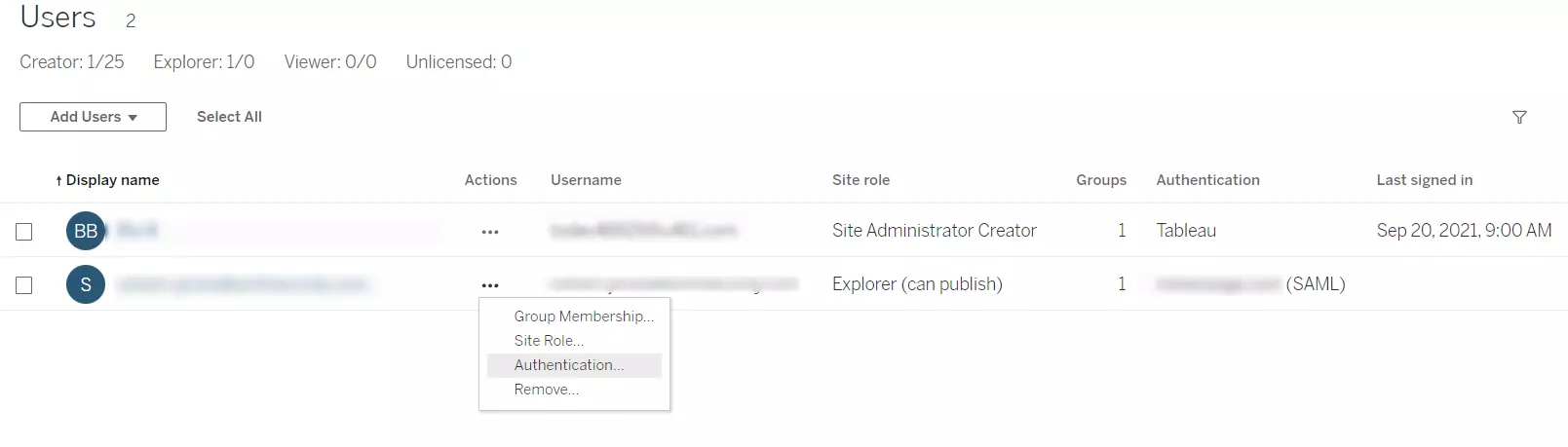 Manage Authentication - Tableau Online WP SSO | Tableau Online as SP for Login with WordPress (WP)