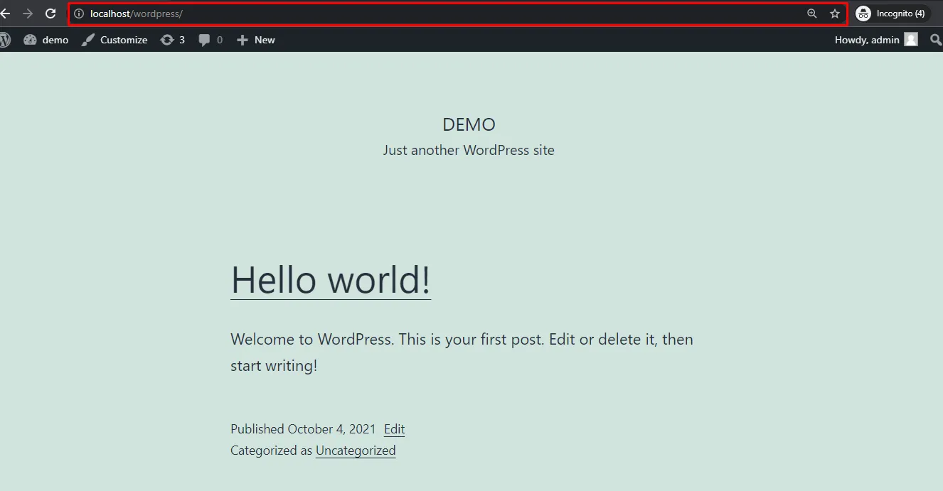 custom redirect url ope wordPress dashboard