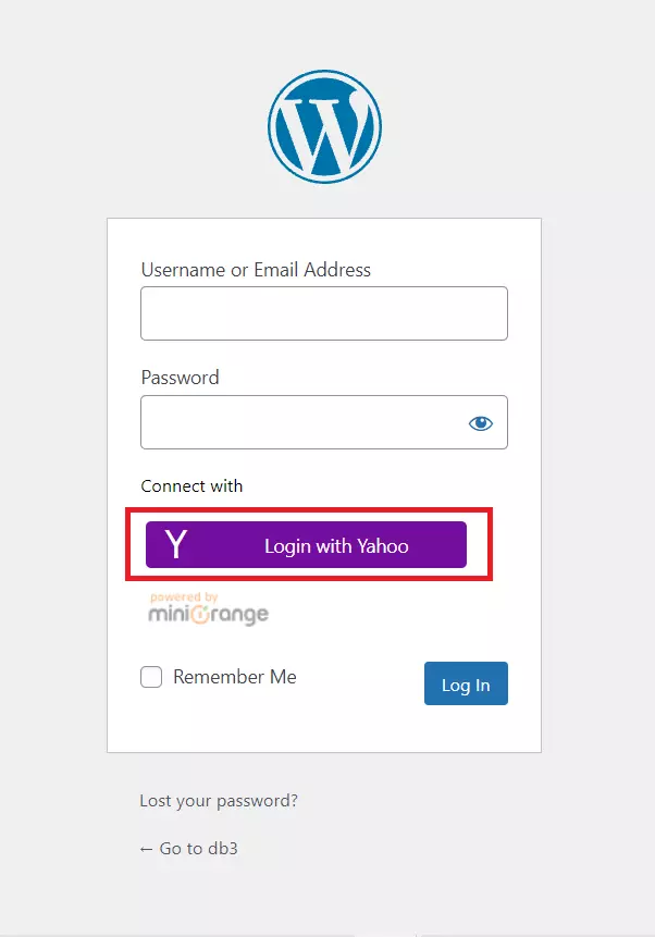 Yahoo wordpress social login icon on wordpress Yahoo login
