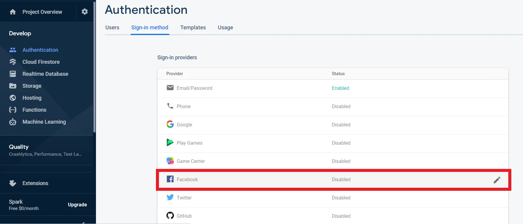 Wordpress Firebase Facebook login - select facebook app