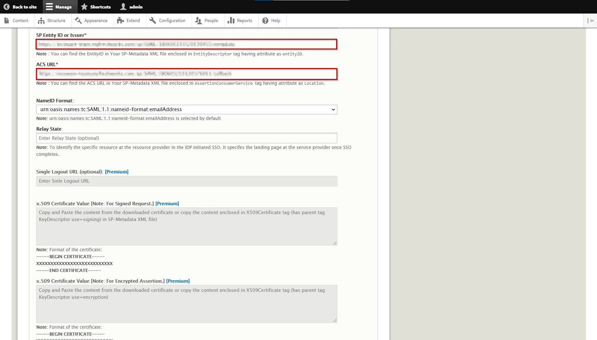 copied entity id and paste it drupal service provider setup tab