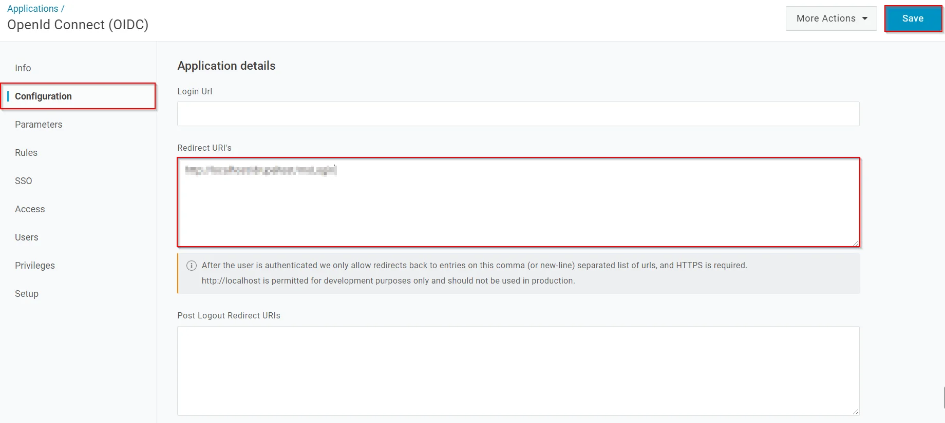 Druapl OAuth Client Onelogin configuration enter redirect uri 
