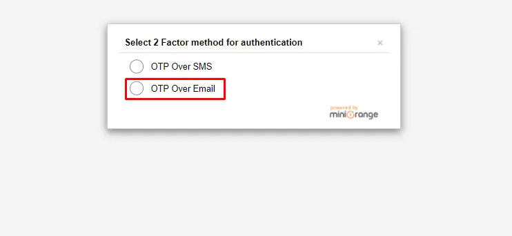 WordPress 2FA-OTP Over Email select method  