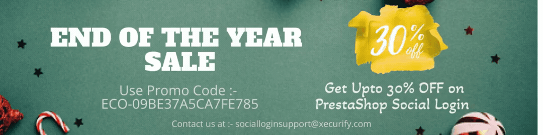 PrestaShop Social Login End of the Year Sale 2021 Banner