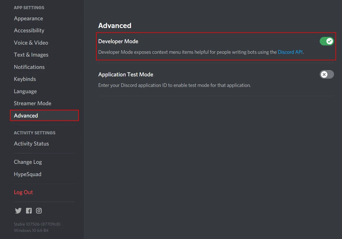 Discord Role Mapping - Enable developer mode
