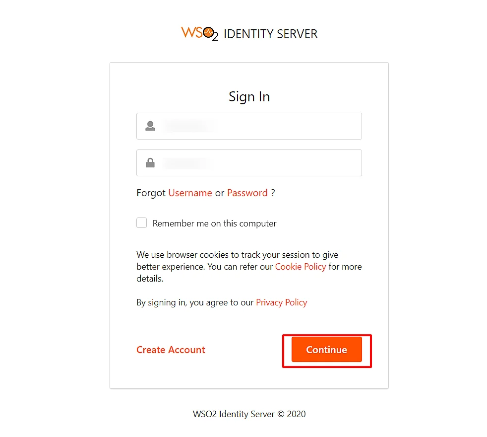shopify wso2 sso - sign in page
