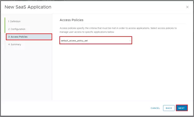 ASP.NET SAML Single Sign-On (SSO) using VMWare as IDP - Access Policies