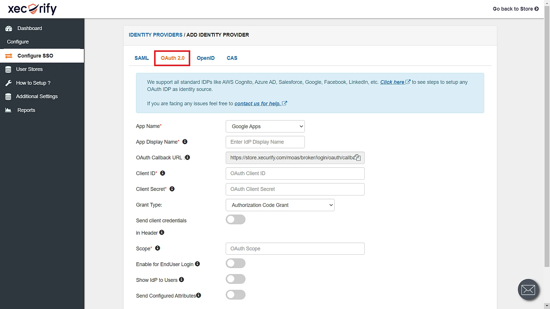 Shopify sso using facebook - choose OAuth