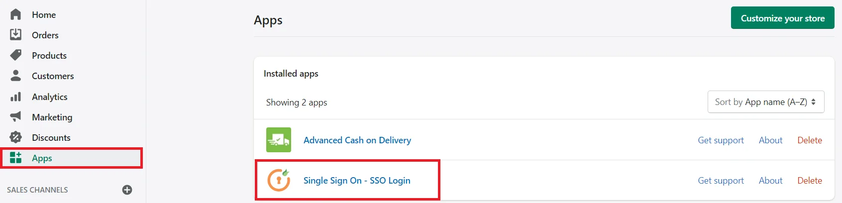 Shopify Single Sign-On (SSO) in wordpress oauth provider- apps tab