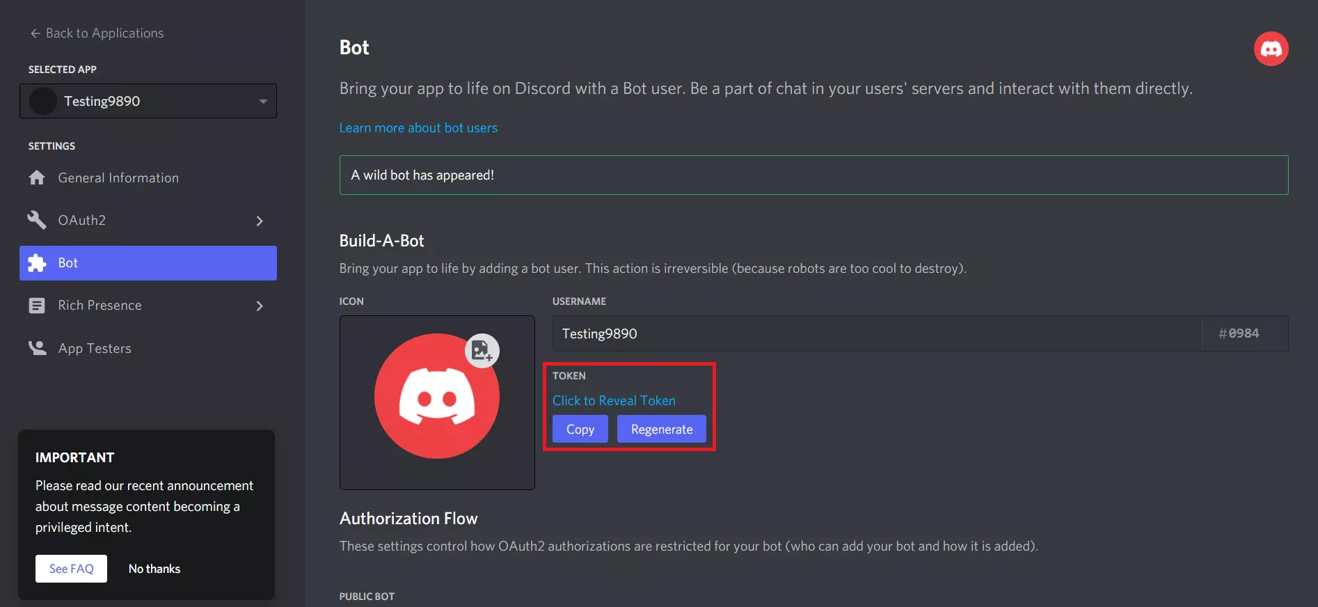 discord role Mapping copy the token key