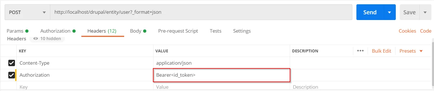 Drupal REST API id  bearer token