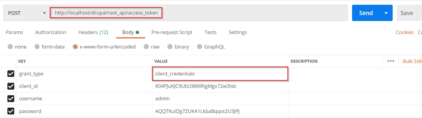 Drupal REST API client credetials