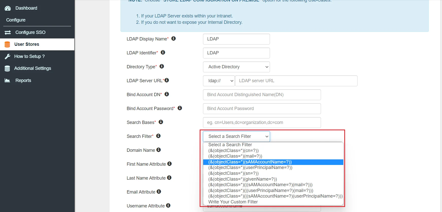 Shopify Active Directory (AD/LDAP) Integration search filter