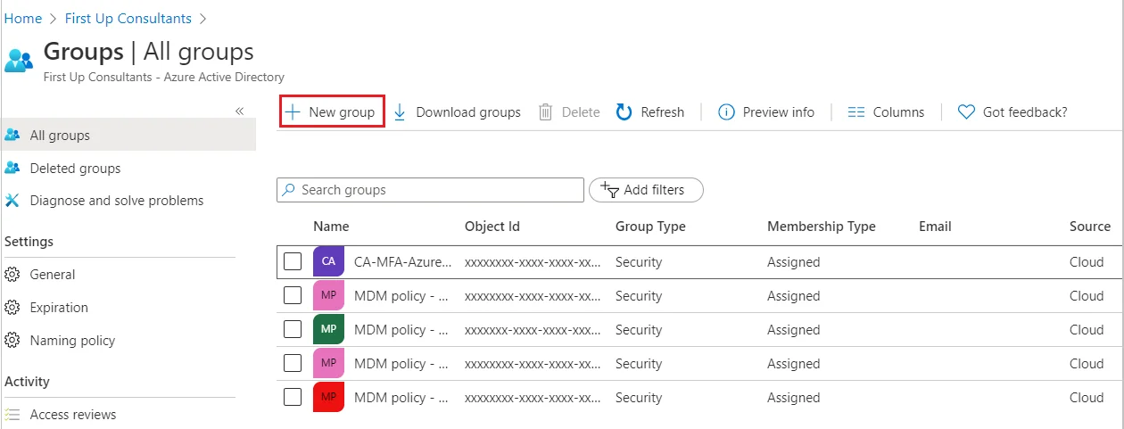 Azure AD Groups and Roles Assign