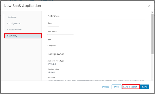 ASP.NET SAML Single Sign-On (SSO) using VMWare as IDP - Access Policies Assign