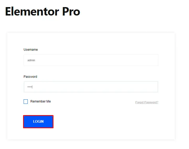  2FA Elementor pro login page - Enter user name and password 