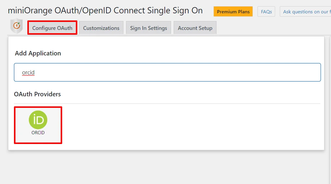Orcid Single Sign-On (SSO) OAuth - Add new application