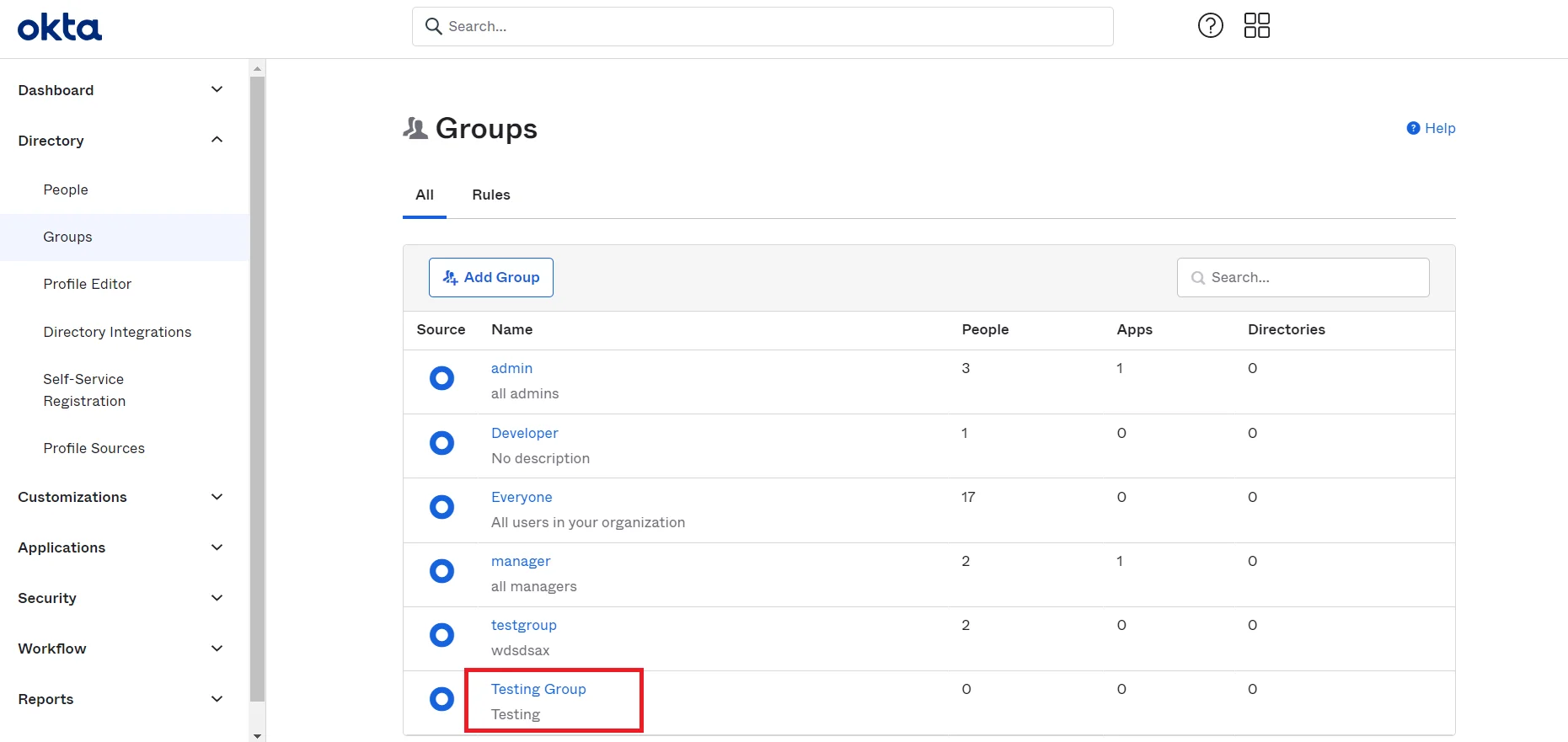 Okta Groups and Roles Assign